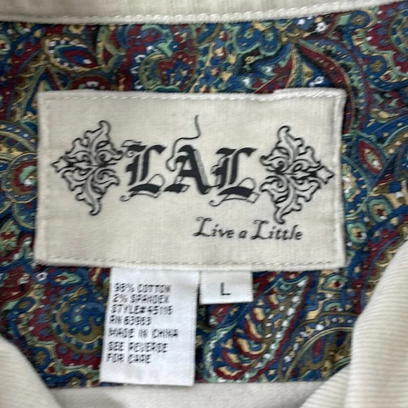 Live a Little Corduroy Jacket Buttons Flare Cream Size Large L - Picture 12 of 16